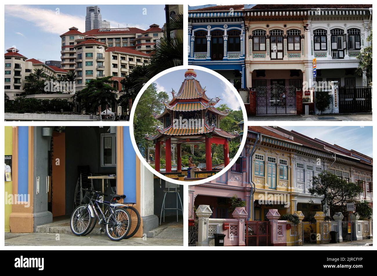 Bella Singapore (Repubblica di Singapore), un paese sovrano isola e città-stato nel sud-est asiatico marittimo. Foto Stock