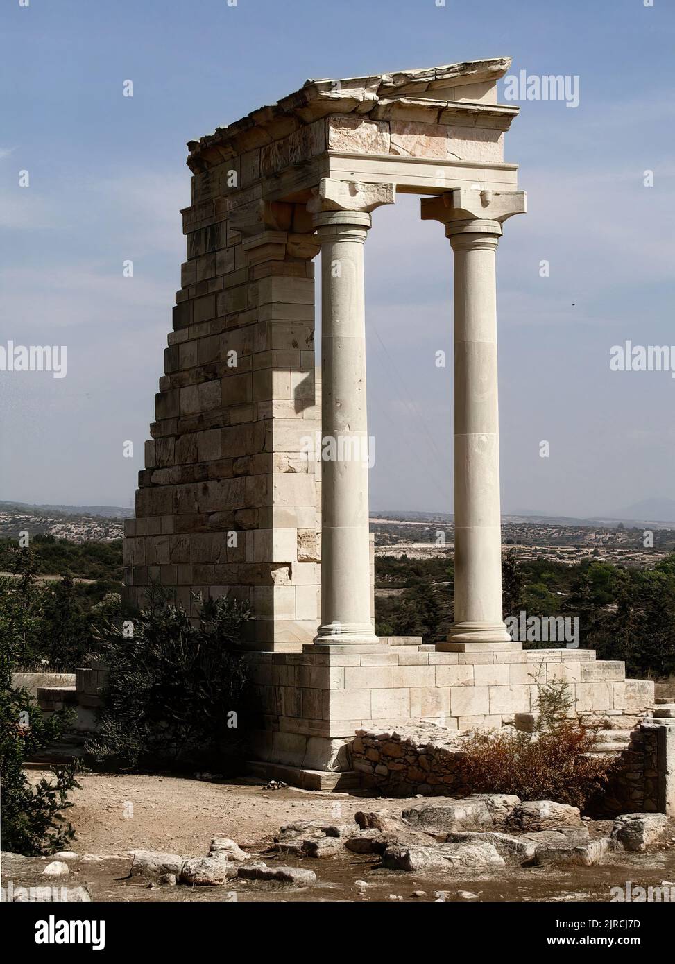 Il Tempio di Apollo a Kourion il sito archeologico greco-romano vicino Limassol Cipro Foto Stock