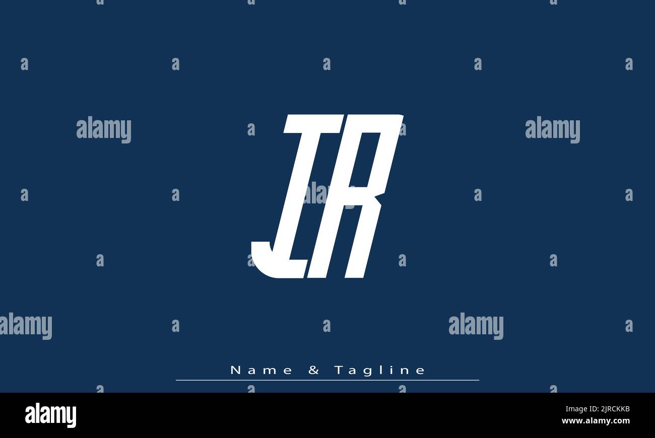 Lettere alfabetiche iniziali Monogramma logo IR , RI Illustrazione Vettoriale