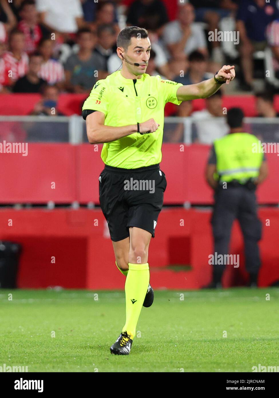 Girona, Spagna. 22nd ago, 2022. Muniz Ruiz durante la partita la Liga tra Girona FC e Getafe CF allo stadio Municipal de Montilivi di Girona, Spagna. Credit: DAX Images/Alamy Live News Foto Stock