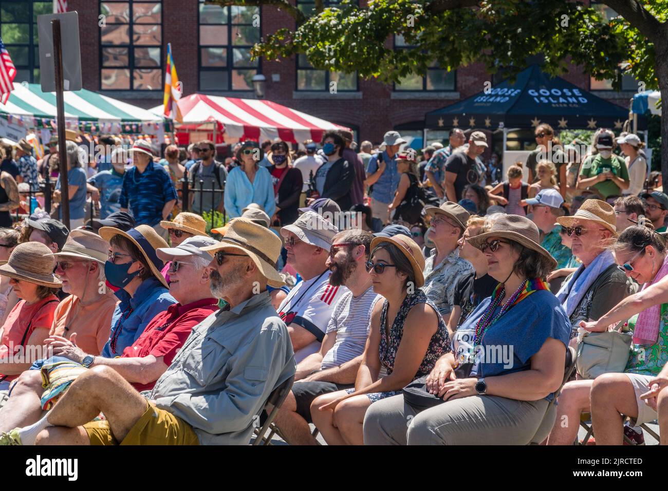 Lowell, Massachusetts, USA-30 luglio 2022: Il Lowell Folk Festival è un grande festival di musica all'aperto gratuito. Foto Stock