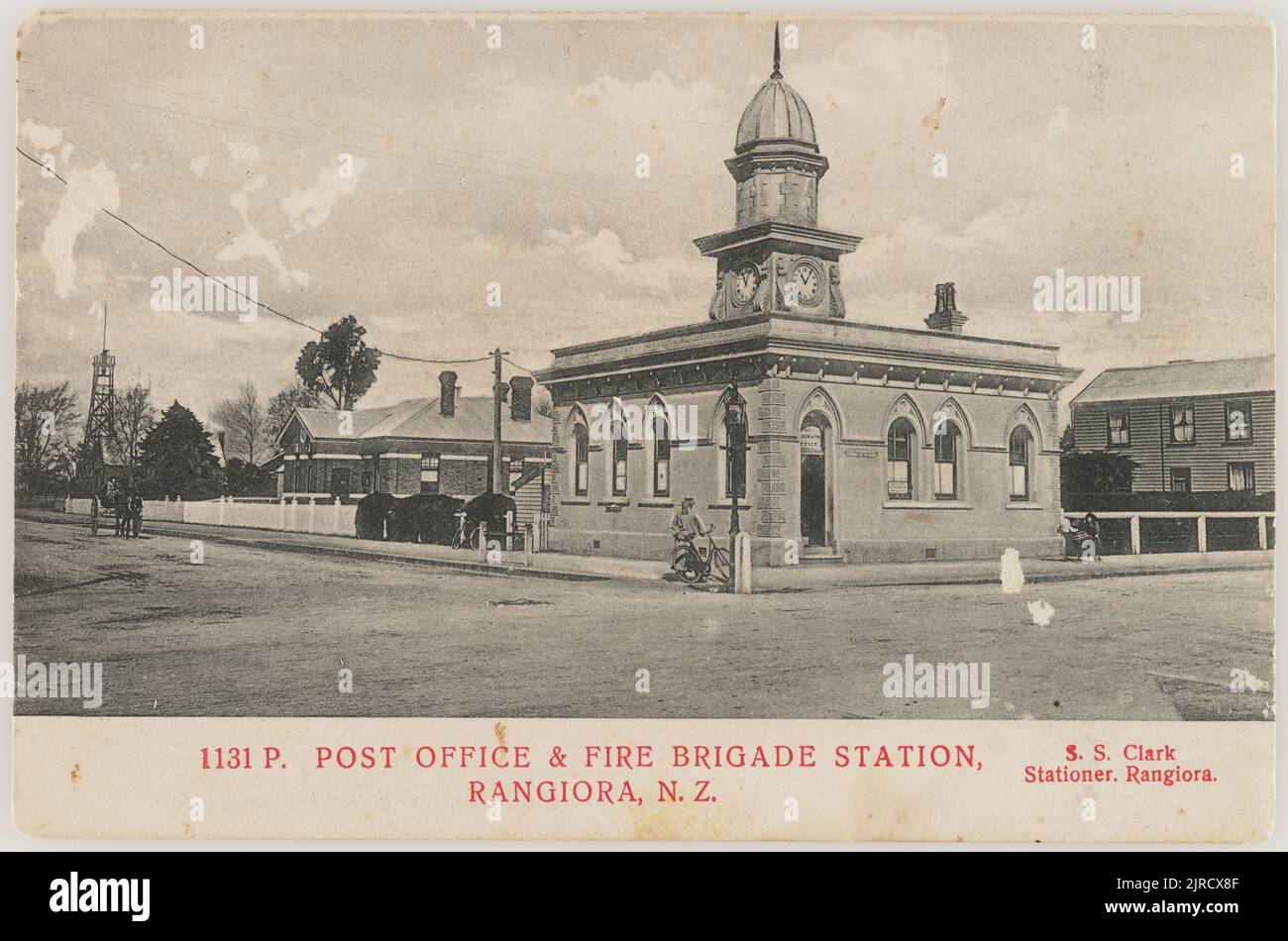 Ufficio postale e stazione dei vigili del fuoco, Rangiora, Nuova Zelanda, 1905, Rangiora, Di Muir & Moodie. Foto Stock