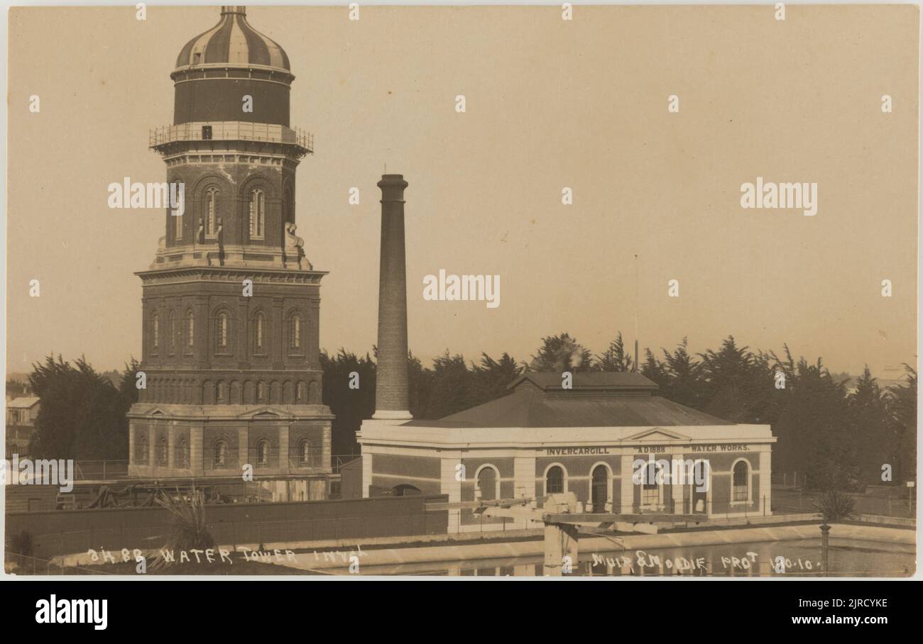 Water Tower, Invercargill, 1910, Invercargill, di Muir & Moodie. Foto Stock