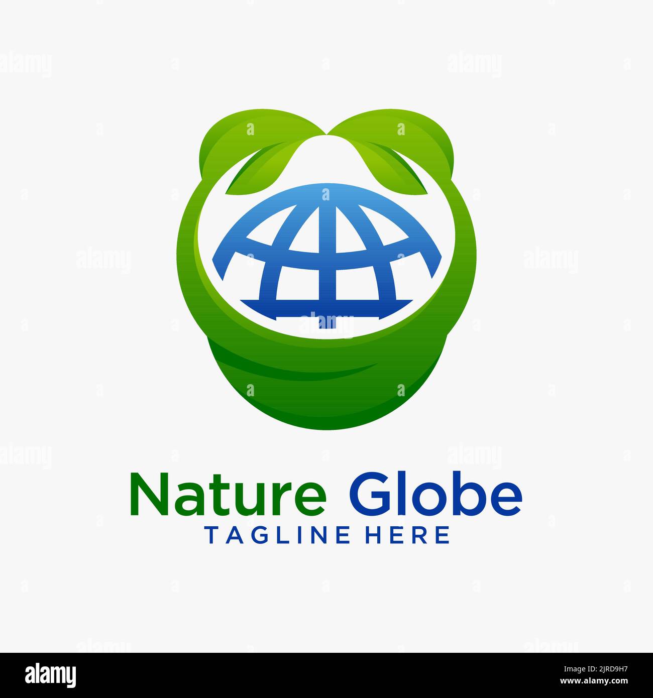 Design del logo Nature Globe Illustrazione Vettoriale