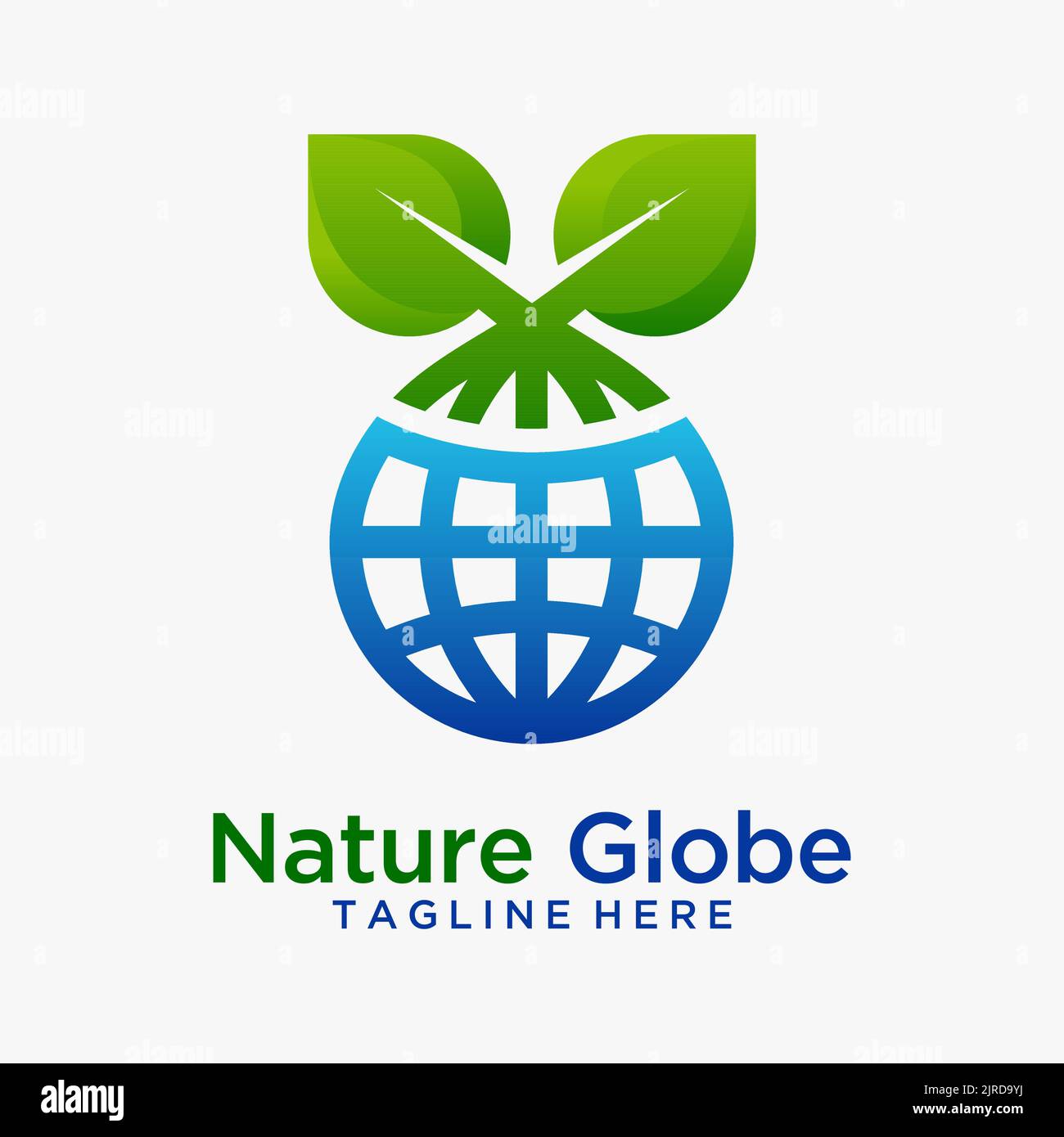 Design del logo Nature Globe Illustrazione Vettoriale