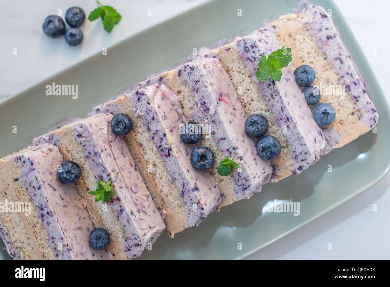 gelato al mirtillo parfait, Foto Stock