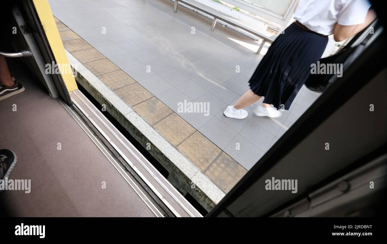 Gap il Bangkok BRT Bus Rapid Transit System a Bangkok, Thailandia Foto Stock