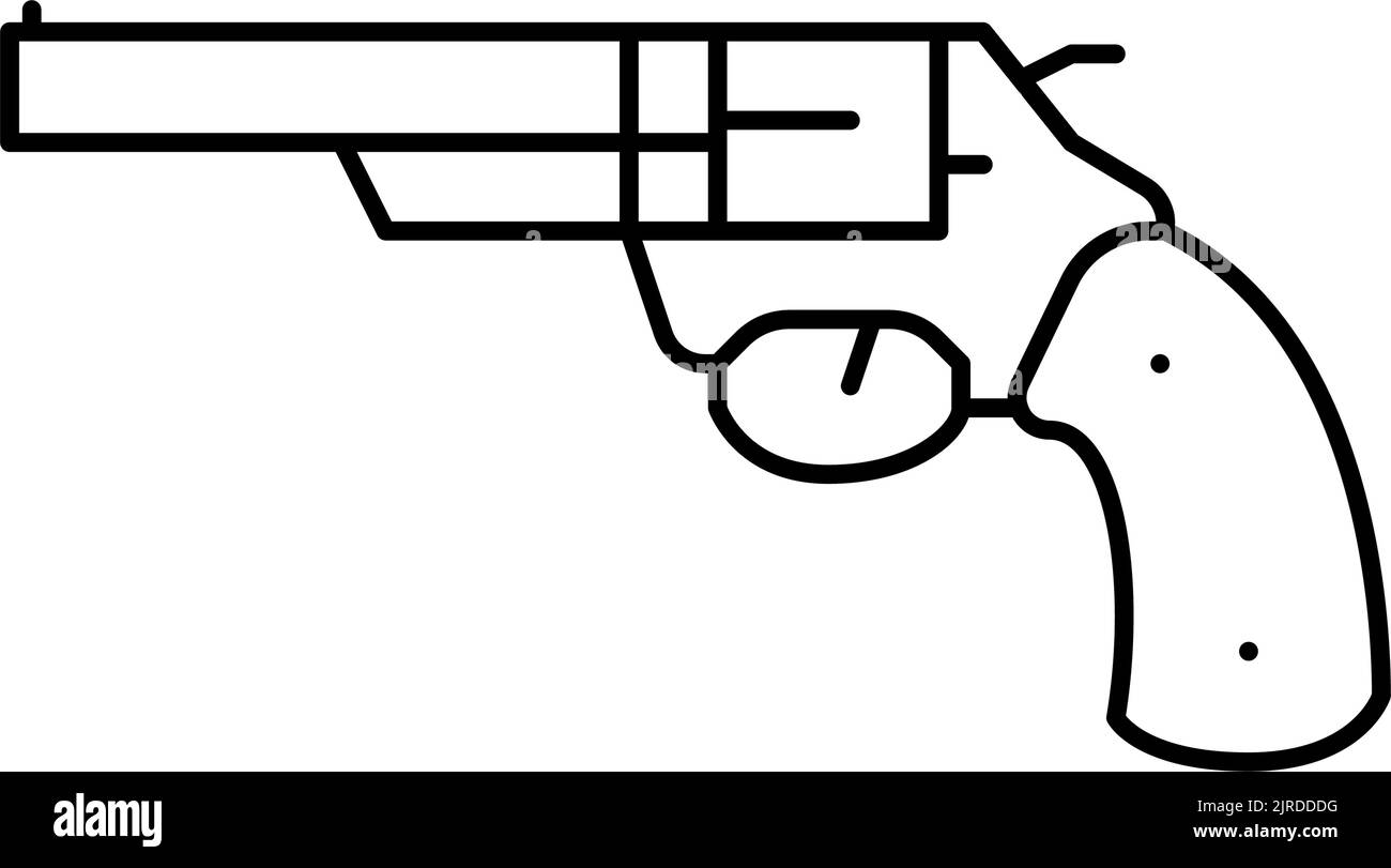 illustrazione vettoriale dell'icona della linea di rivoluzione della pistola Illustrazione Vettoriale