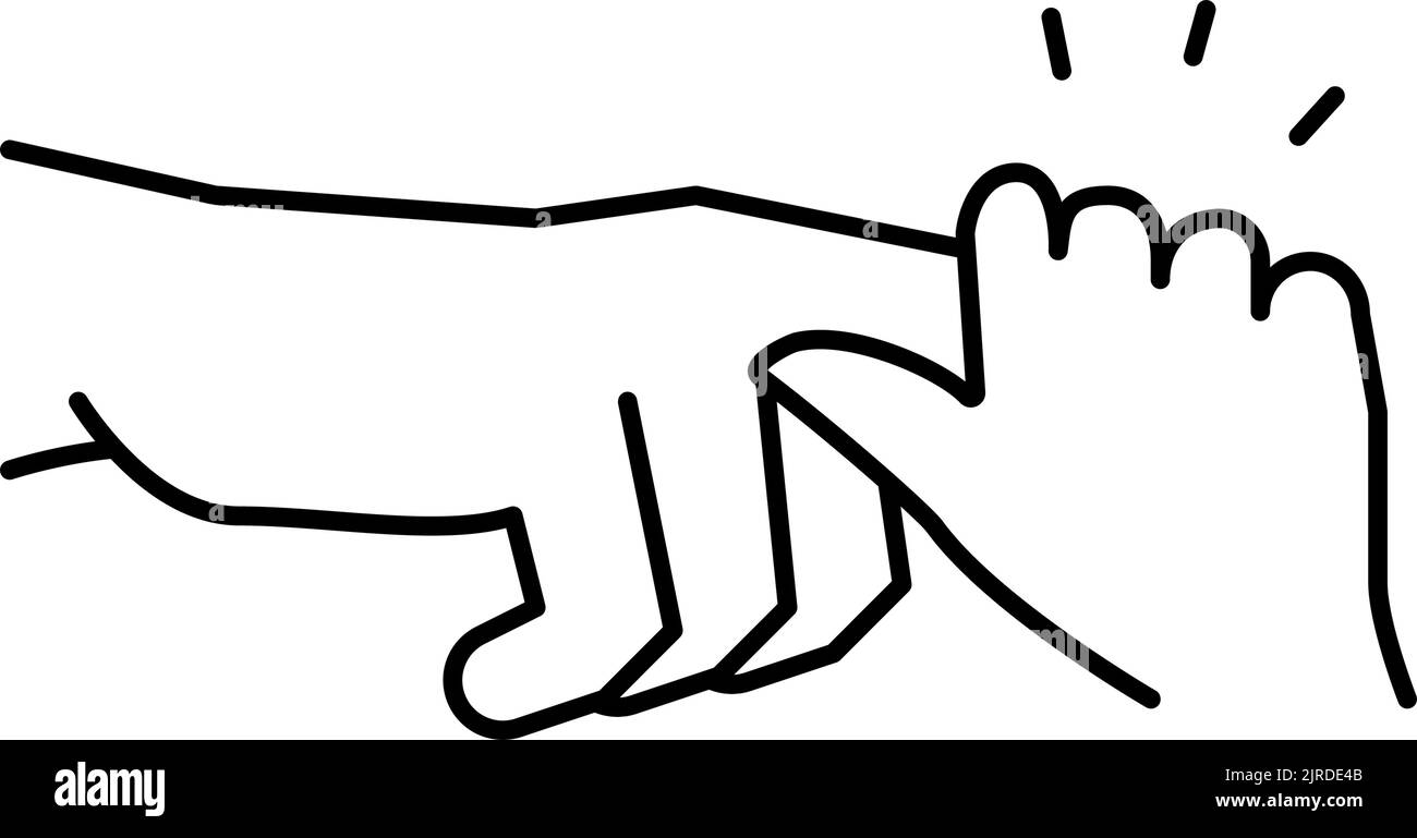 immagine vettoriale dell'icona della linea riflessa di presa palmar Illustrazione Vettoriale