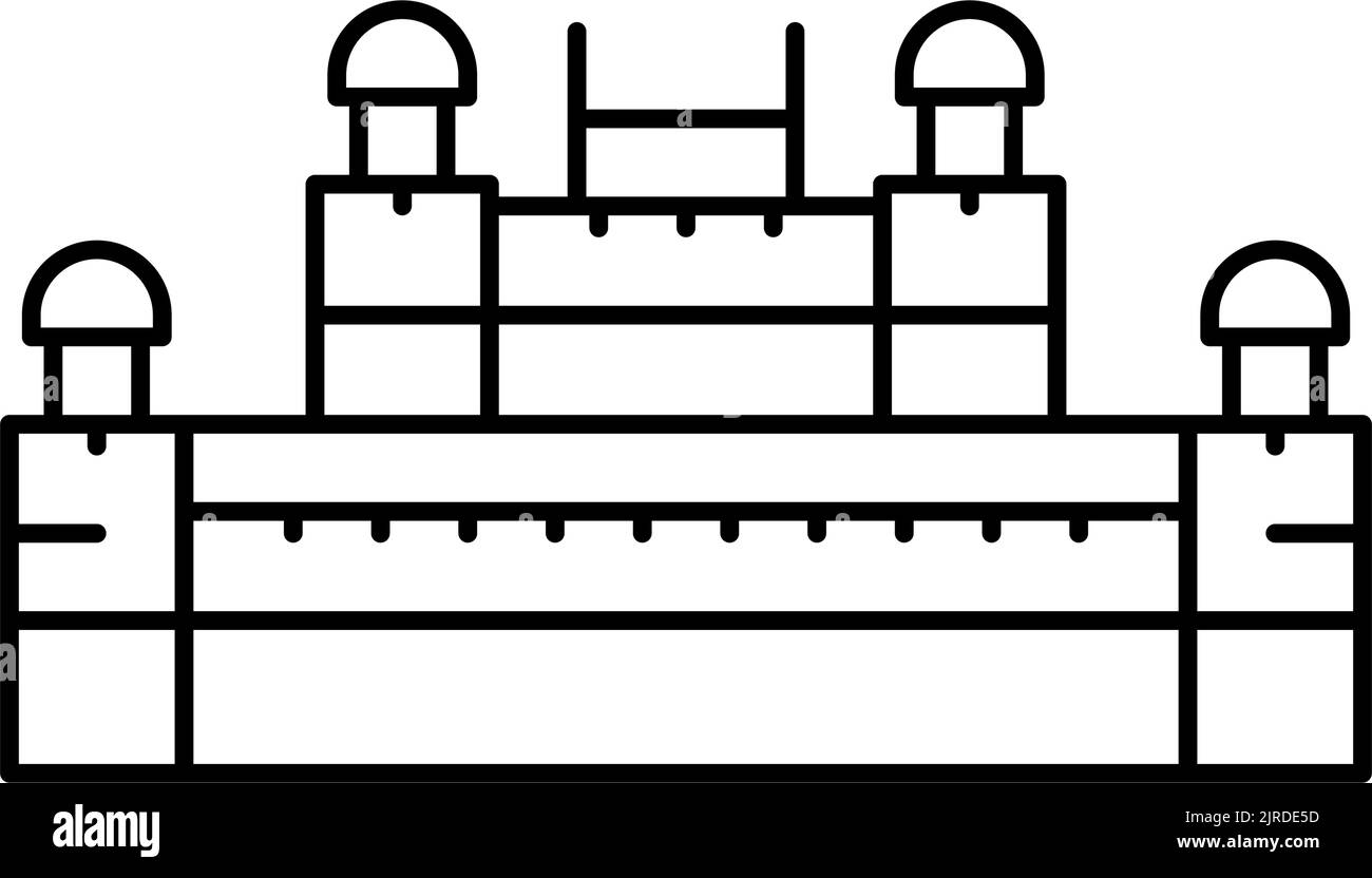 immagine vettoriale dell'icona della linea forte rossa Illustrazione Vettoriale