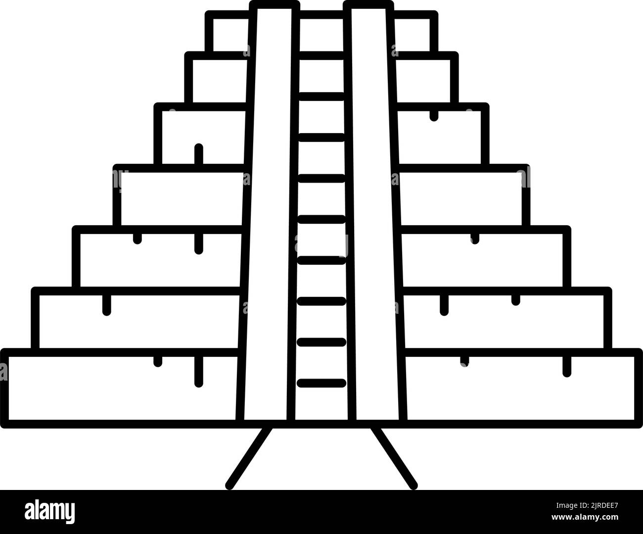 illustrazione vettoriale dell'icona della linea prasat thom Illustrazione Vettoriale