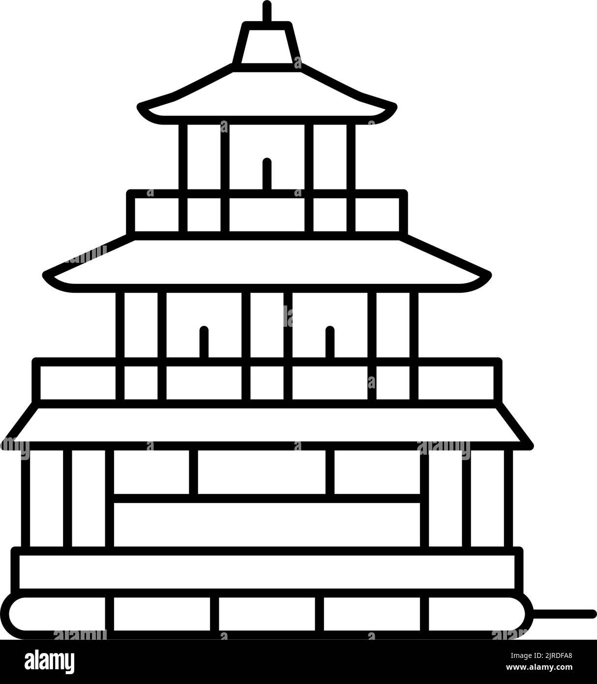 illustrazione vettoriale dell'icona della linea golden pavilion Illustrazione Vettoriale