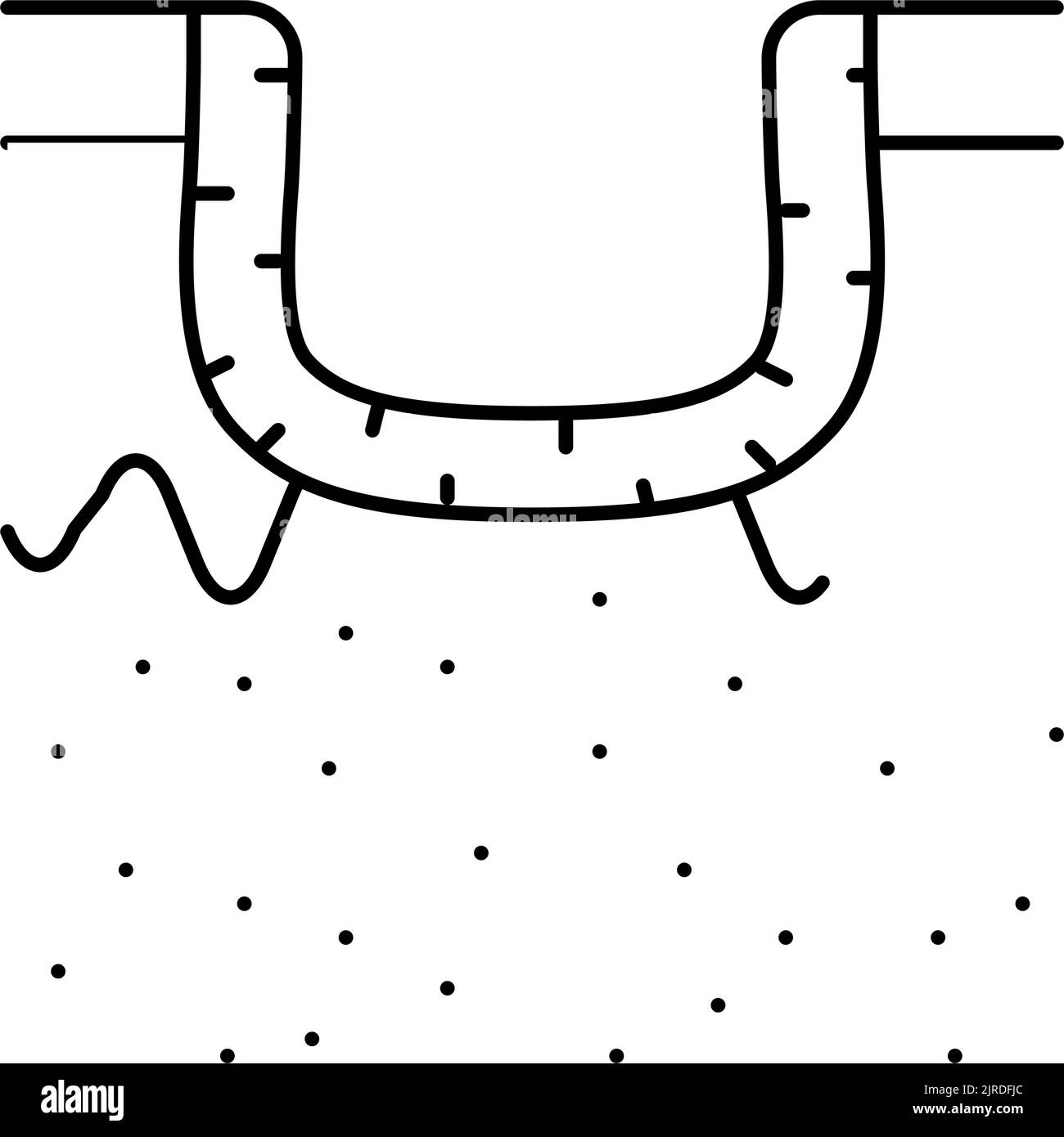illustrazione vettore icona linea cicatrice acne ipertrofica Illustrazione Vettoriale