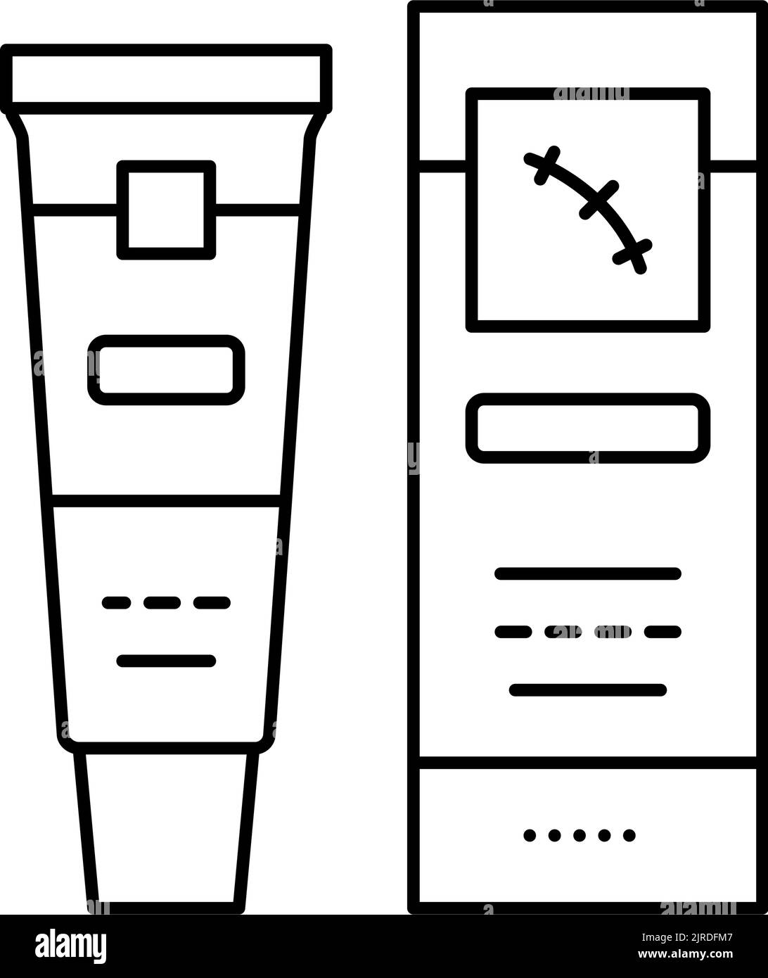 illustrazione vettoriale dell'icona della linea di cicatrice per la rimozione della crema Illustrazione Vettoriale