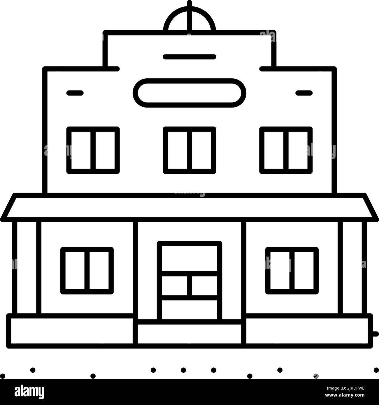 illustrazione vettoriale dell'icona della linea di costruzione della barra della berlina Illustrazione Vettoriale