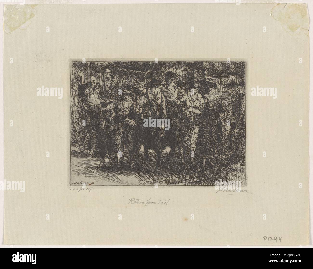 Ritorno dalla fatica, di John Sloan. Gift of the Wilmington Society of fine Arts, United States, 1965. Foto Stock