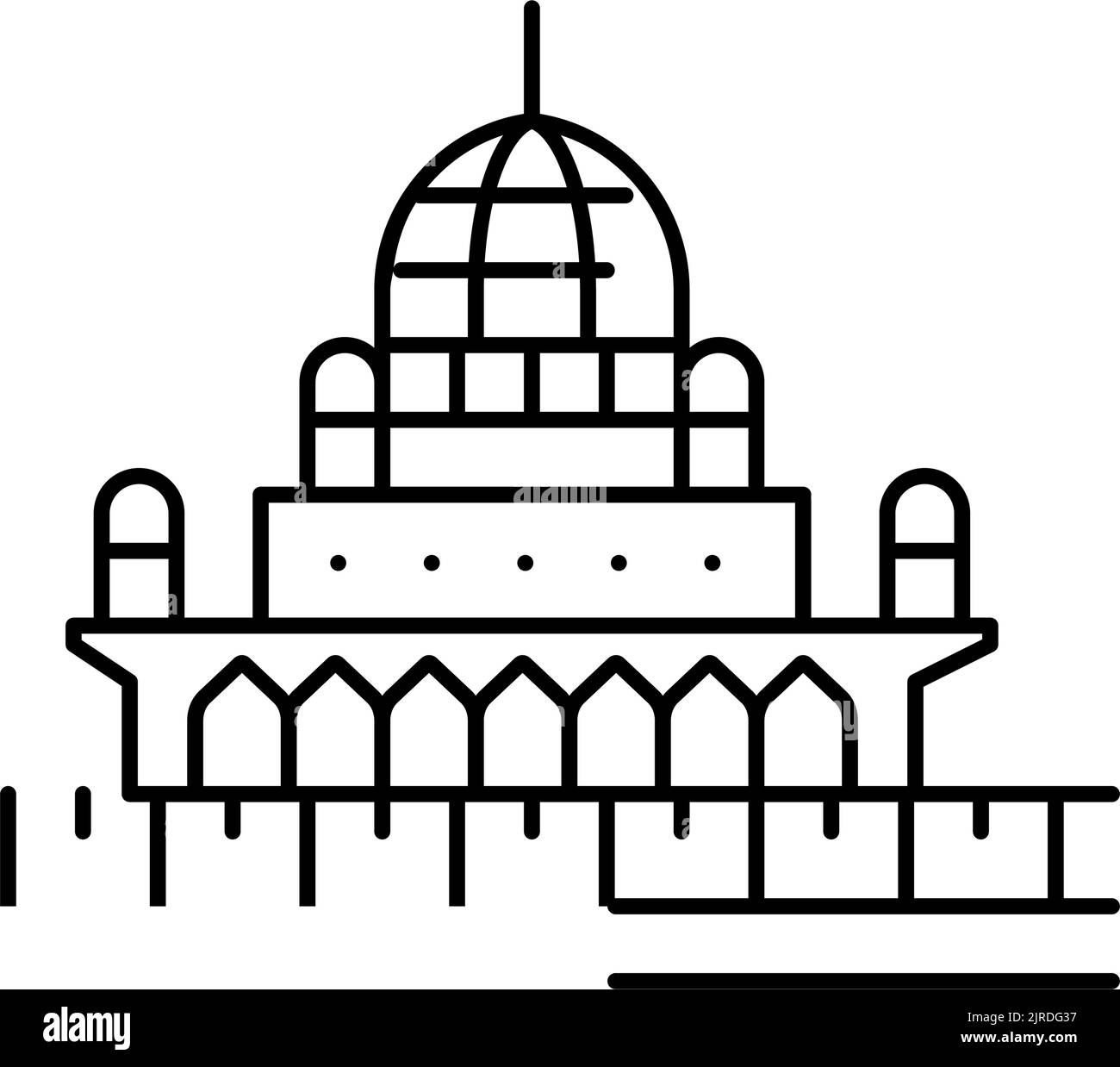 putrajaya costruzione linea icona vettore illustrazione Illustrazione Vettoriale