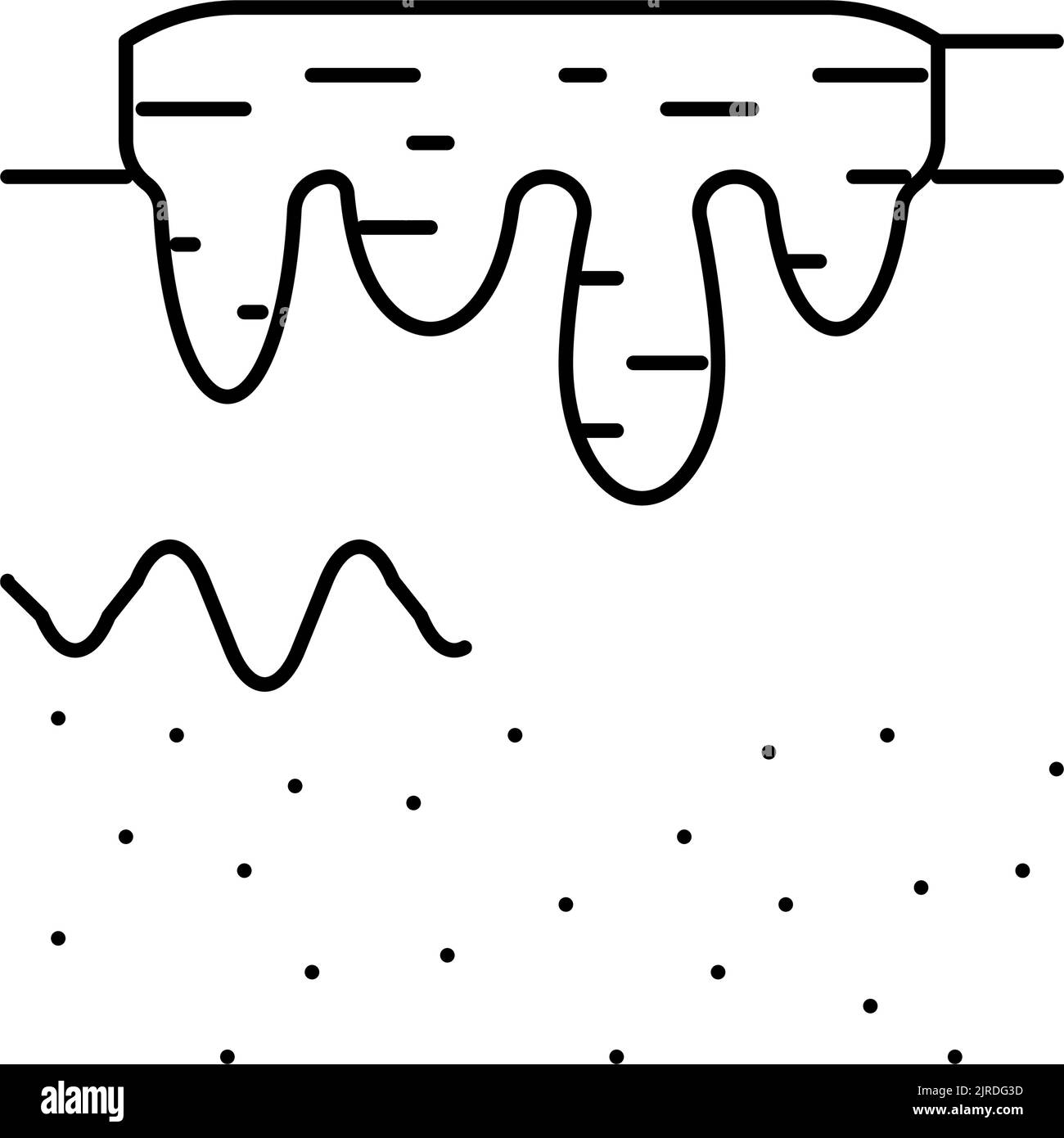 iperpigmentazione acne cicatrice linea icona vettore illustrazione Illustrazione Vettoriale