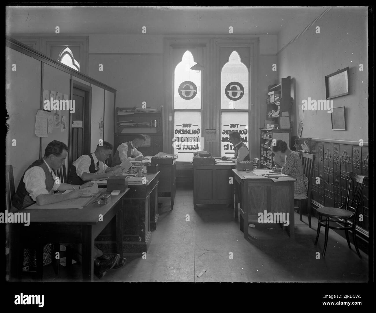 Goldberg Advertising Agency Interior, circa 1935, Nuova Zelanda, di Gordon Burt, Gordon H. Burt Ltd Foto Stock