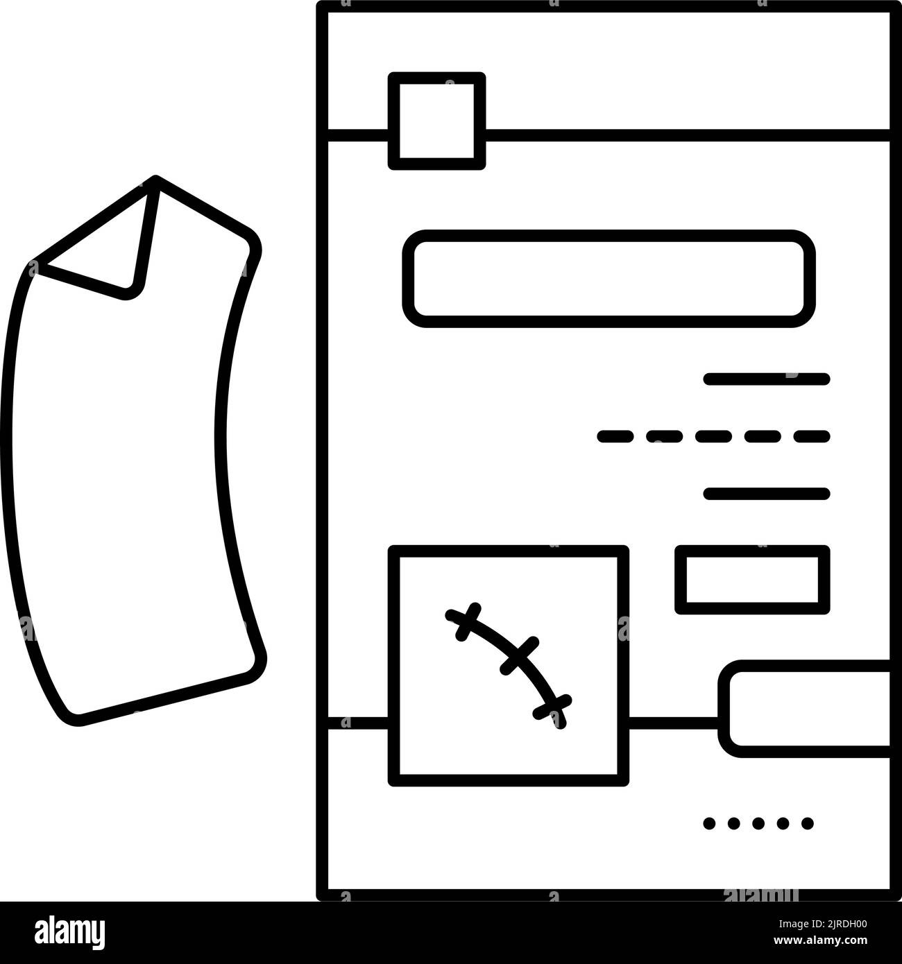 immagine vettoriale dell'icona della linea di cicatrice del nastro Illustrazione Vettoriale