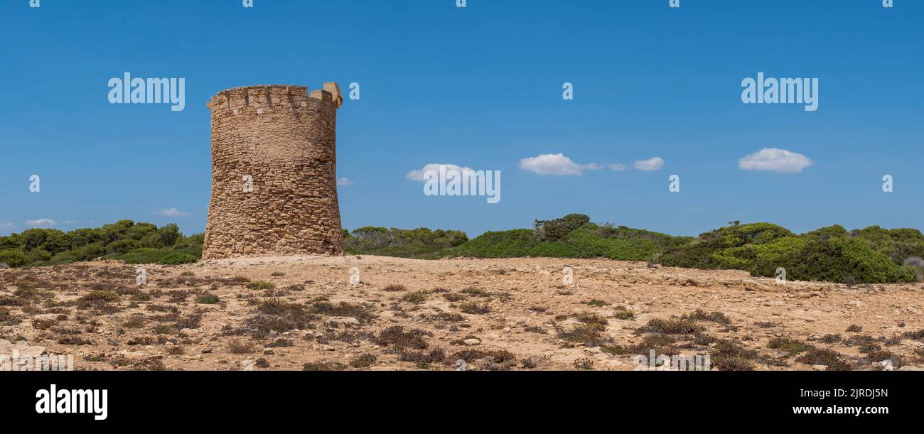 Torre S'Estalella, Estanyol de Migjorn, Llucmajor, Maiorca, Spagna Foto Stock