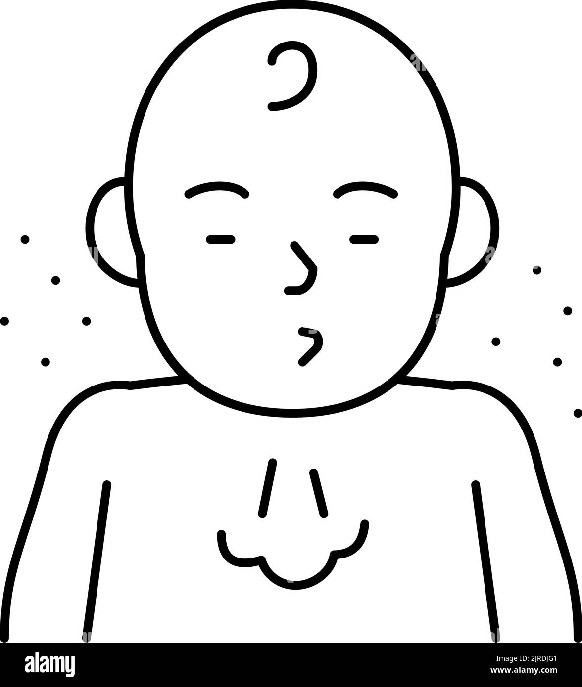 immagine vettoriale dell'icona della linea di riflessione dello starnuto Illustrazione Vettoriale