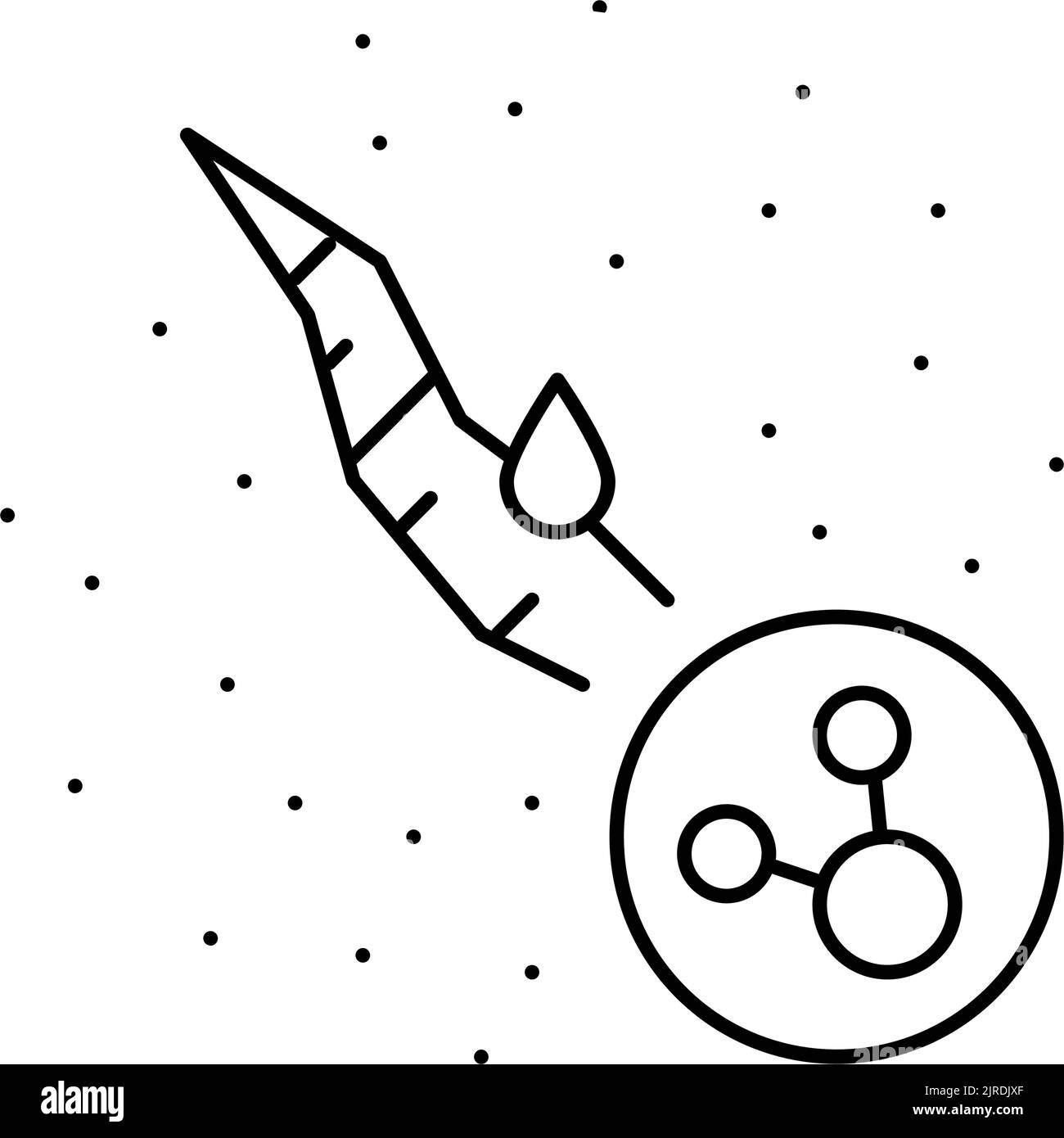 illustrazione vettore icona linea di trattamento scorza chimica Illustrazione Vettoriale