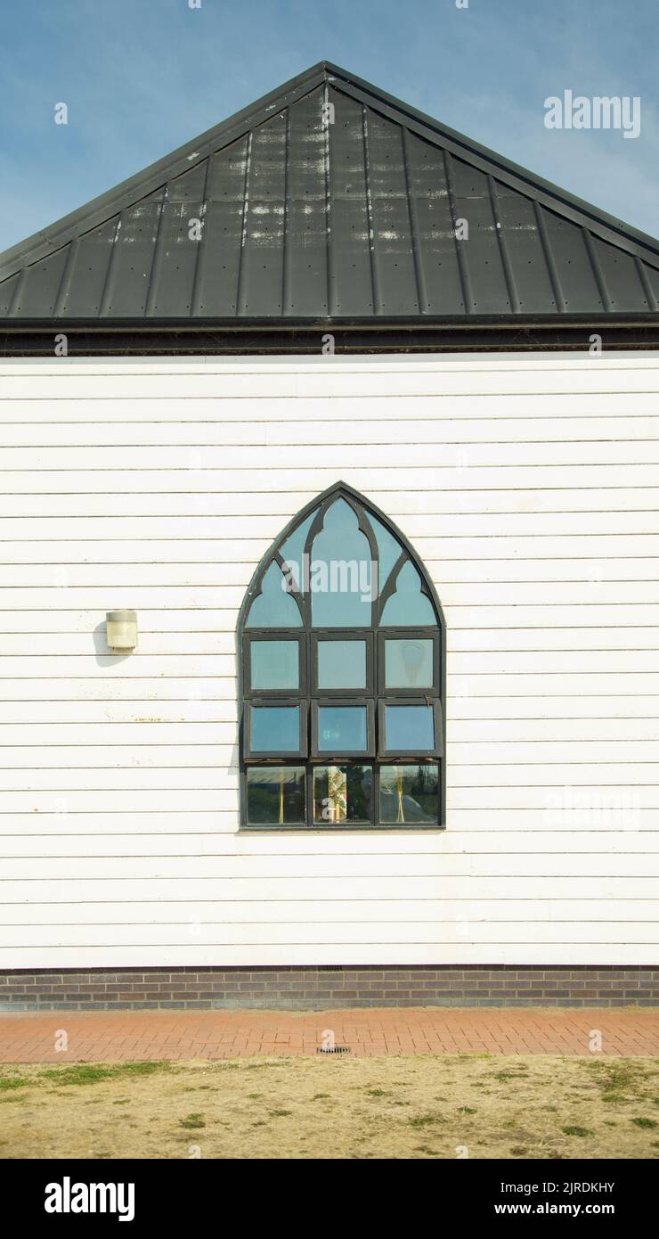 Cardiff, Galles, 14th 2022 agosto, Chiesa norvegese a Mermaid Quay. Storico edificio in legno Foto Stock