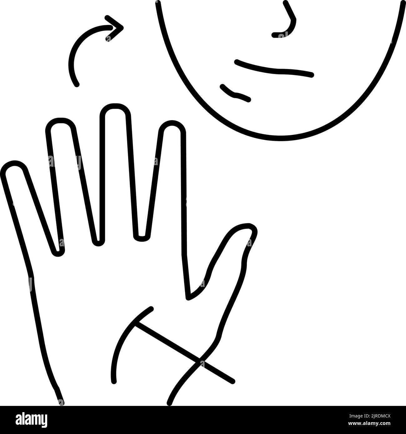 immagine vettoriale con icona a linea riflessa palmomentale Illustrazione Vettoriale