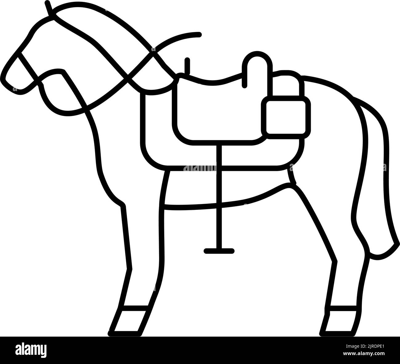 illustrazione vettoriale dell'icona della linea dell'animale cavallo Illustrazione Vettoriale