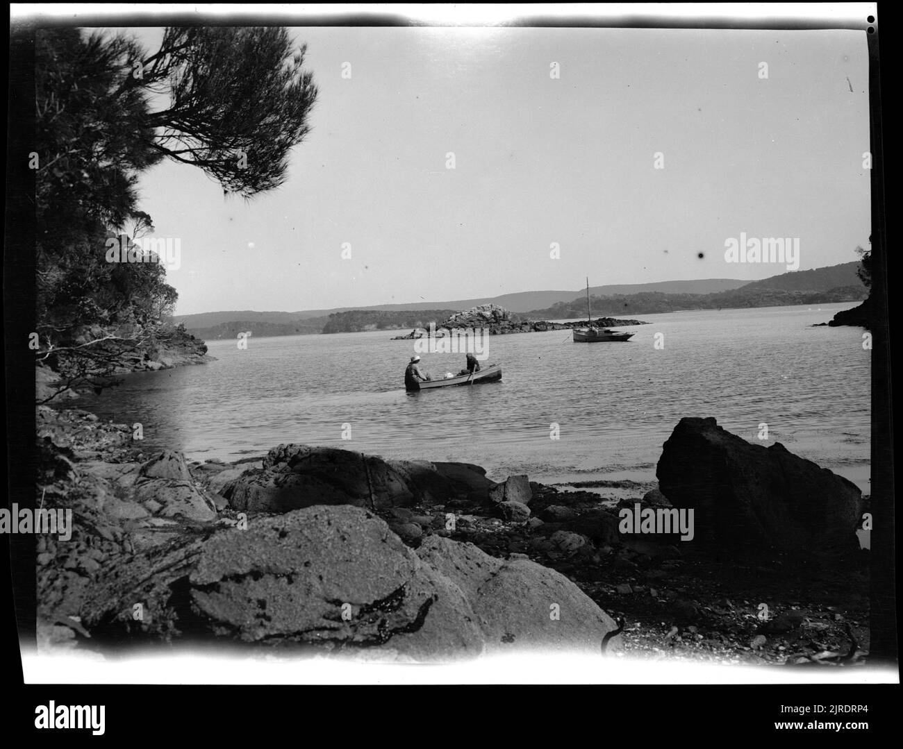 Rowboat vicino alla riva, 1922, Stewart Island, costruttore sconosciuto. Foto Stock