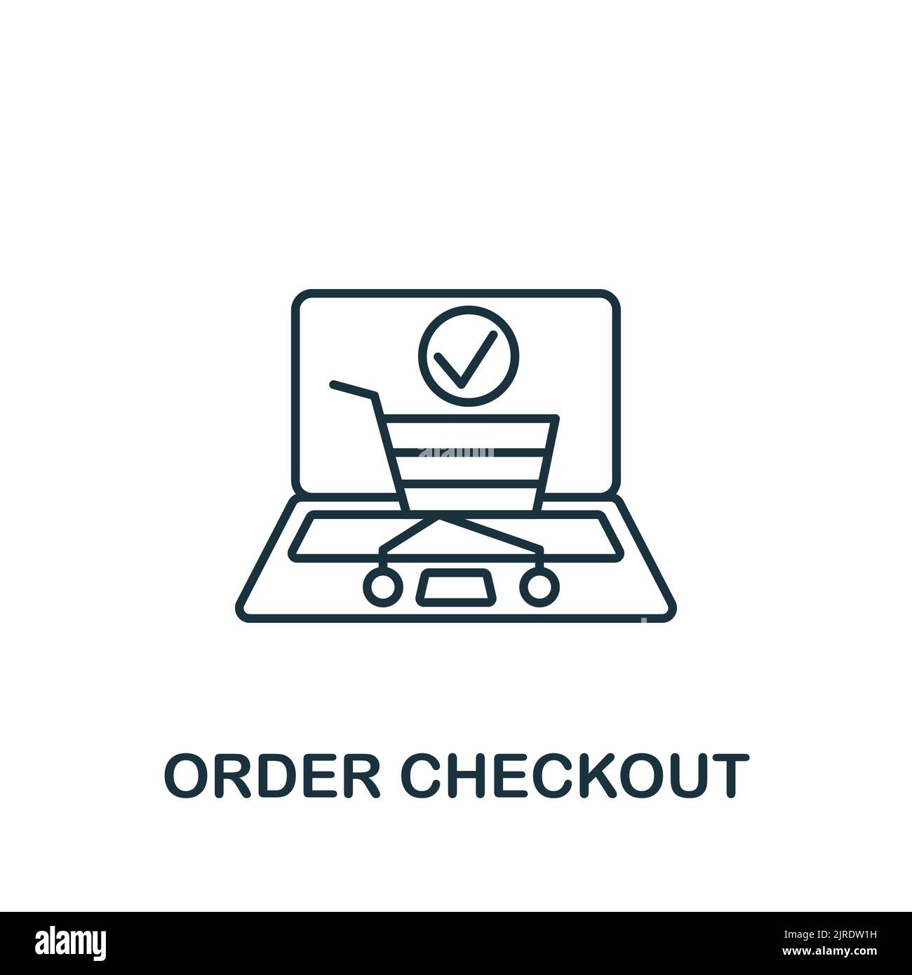 Icona Order Checkout. Linea linea semplice icona Retail per modelli, web design e infografiche Illustrazione Vettoriale