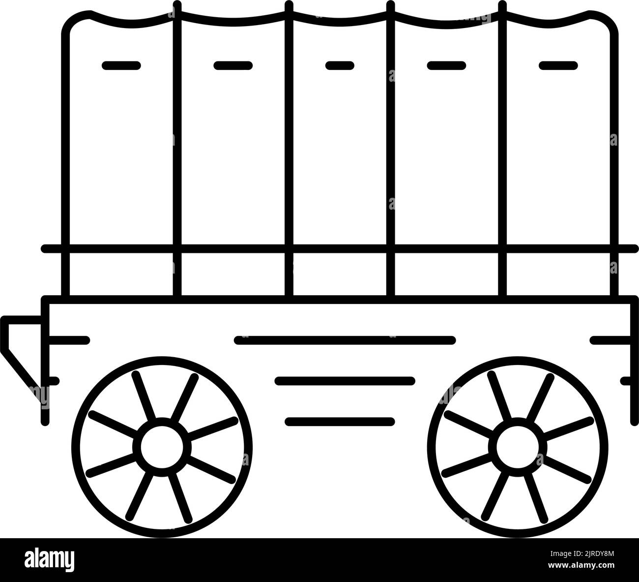 illustrazione del vettore dell'icona della linea del rimorchio del carro Illustrazione Vettoriale