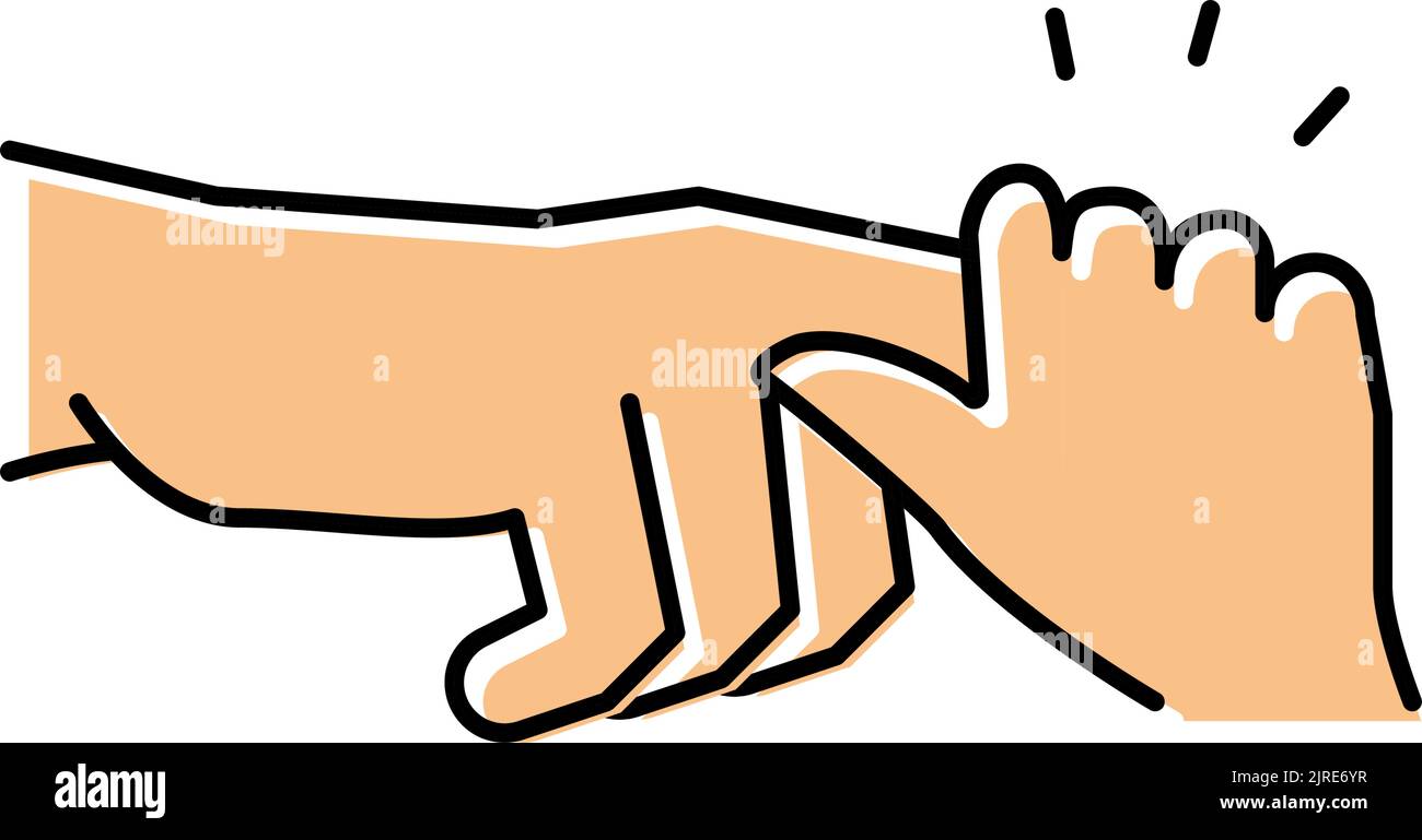 immagine vettoriale con icona a colori palmar ginging reflex Illustrazione Vettoriale