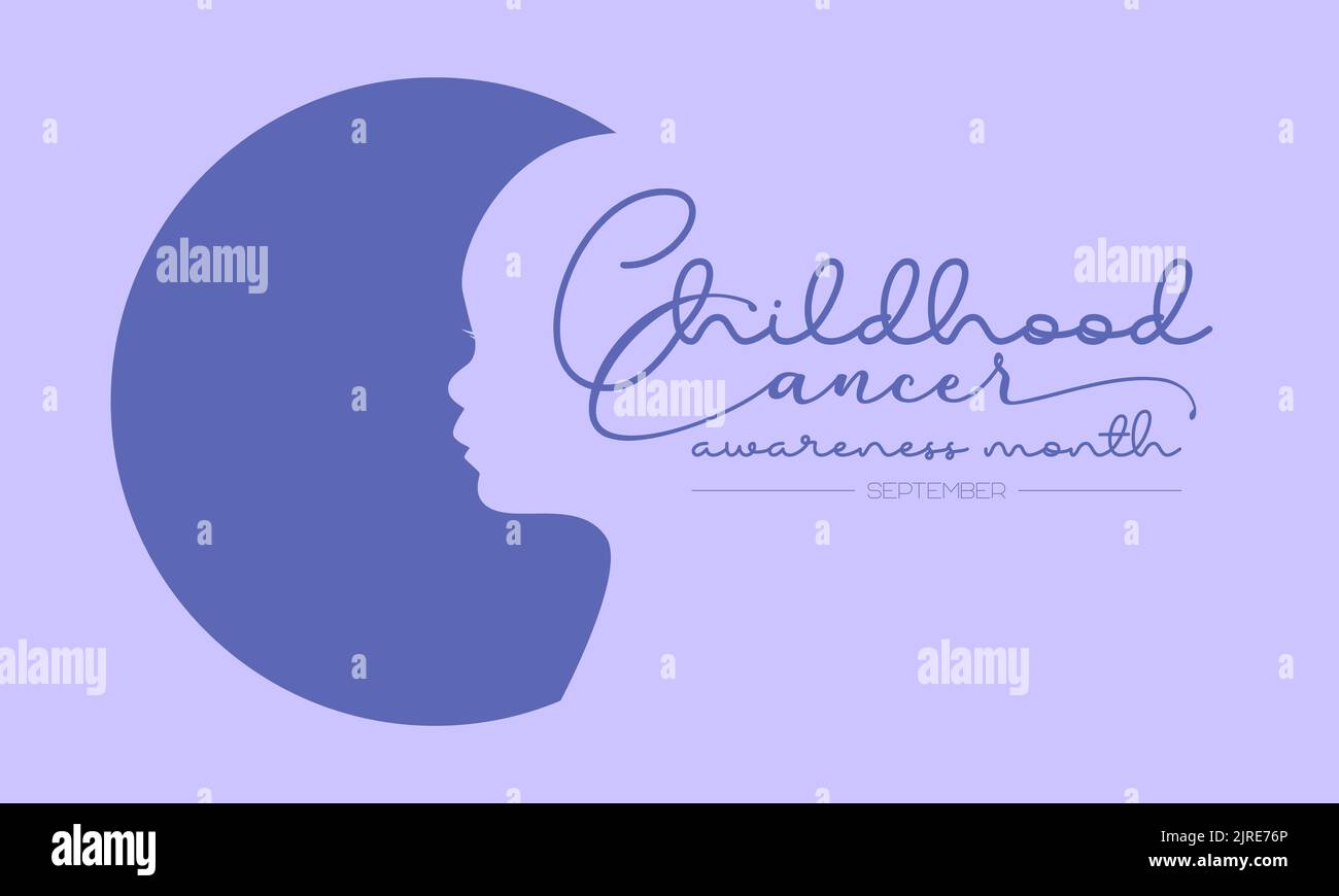 Concetto di disegno di illustrazione del vettore del mese nazionale di consapevolezza del cancro di infanzia osservato ogni settembre. Illustrazione Vettoriale