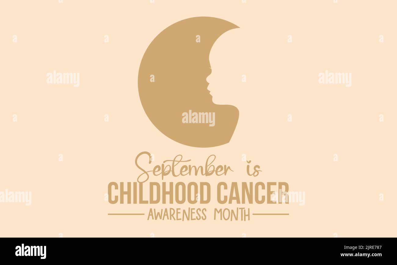 Concetto di disegno di illustrazione del vettore del mese nazionale di consapevolezza del cancro di infanzia osservato ogni settembre. Illustrazione Vettoriale