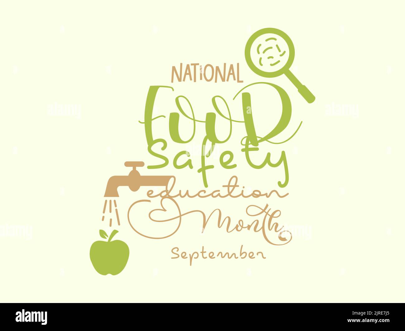 Concetto di disegno di illustrazione del vettore del mese nazionale di formazione di sicurezza alimentare osservato ogni settembre. Illustrazione Vettoriale