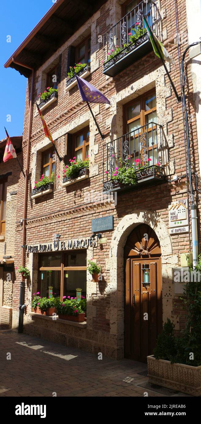 Facciata dell'Hotel Rural El Marques Saldaña Palencia Castiglia e Leon Spagna Foto Stock