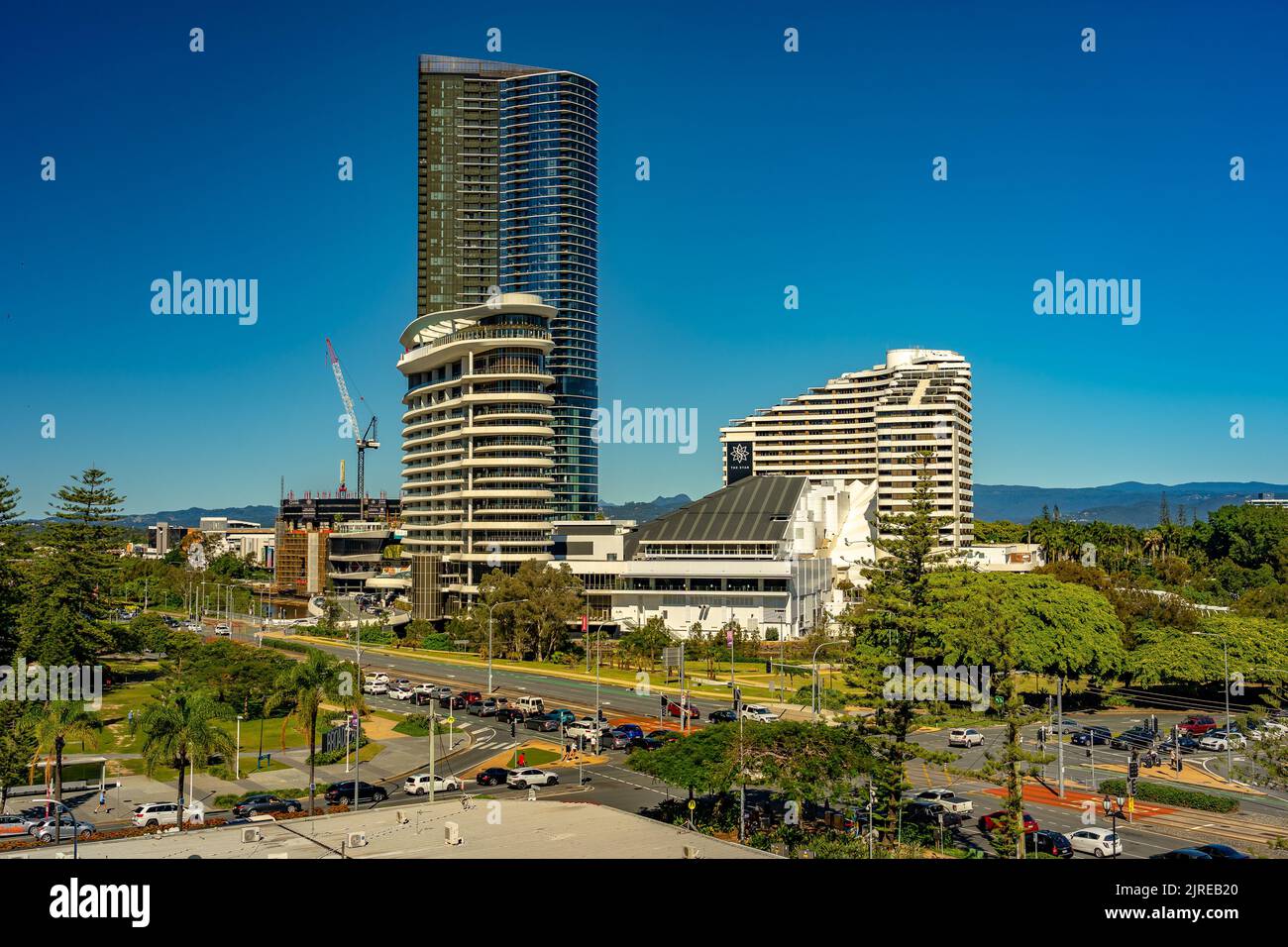 Gold Coast, Queensland, Australia - Casinò Broadbeach star ed edifici alberghieri Foto Stock