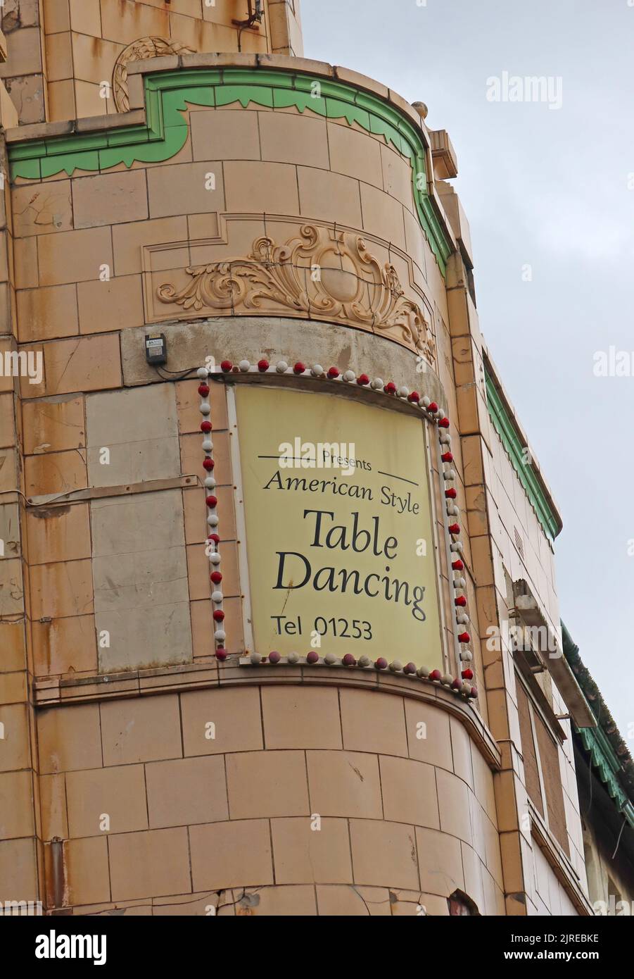 American style tavolo da ballo bar , Blackpool, Lancashire, Inghilterra, Regno Unito, FY1 Foto Stock