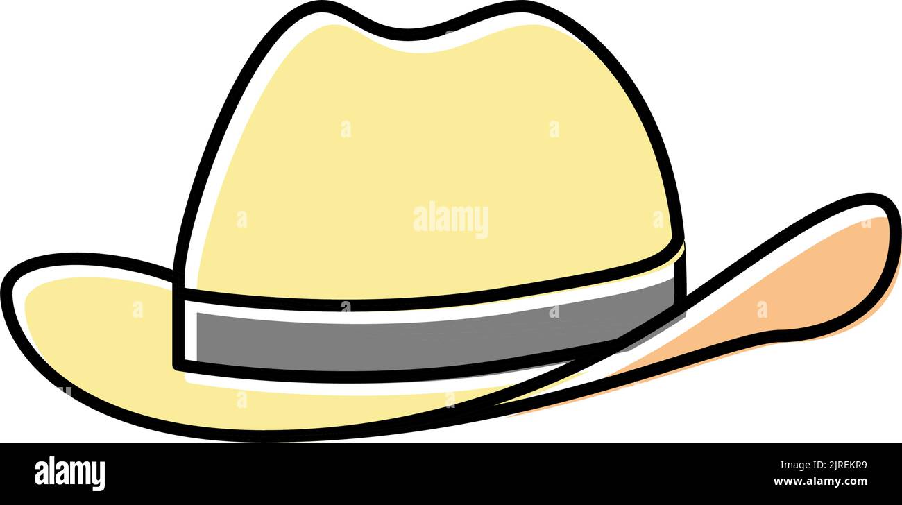 illustrazione vettoriale dell'icona del colore del cowboy del cappello Illustrazione Vettoriale