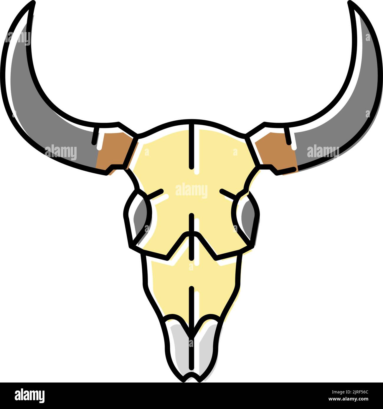 illustrazione vettoriale dell'icona del toro del cranio Illustrazione Vettoriale