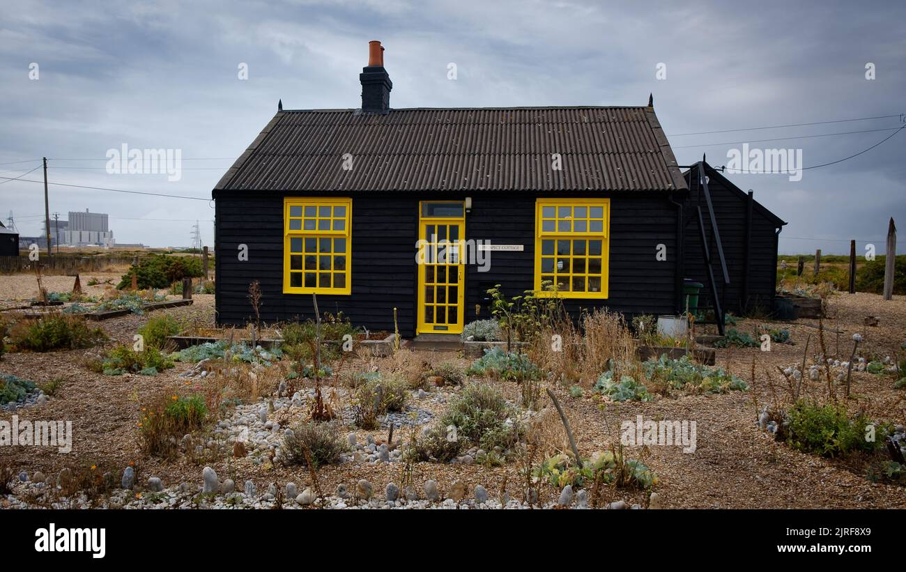 Prospect Cottage, casa di Derek Jarman, a Dungeness, Kent Foto Stock