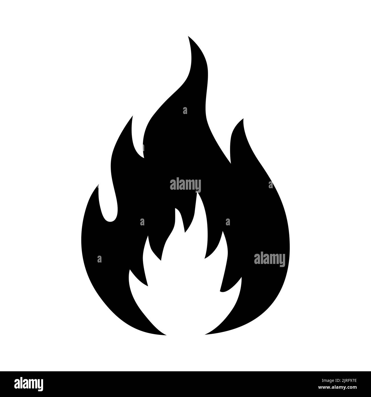 Simbolo del fuoco e icona raffigurante il vettore della fiamma calda Illustrazione Vettoriale