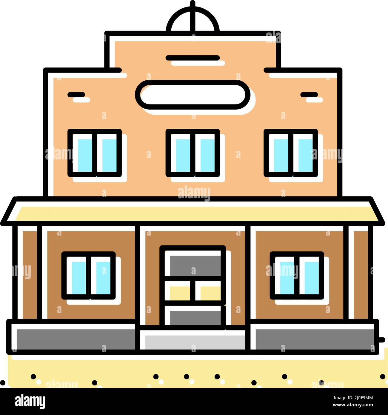 illustrazione vettoriale dell'icona del colore dell'edificio della barra di berlina Illustrazione Vettoriale