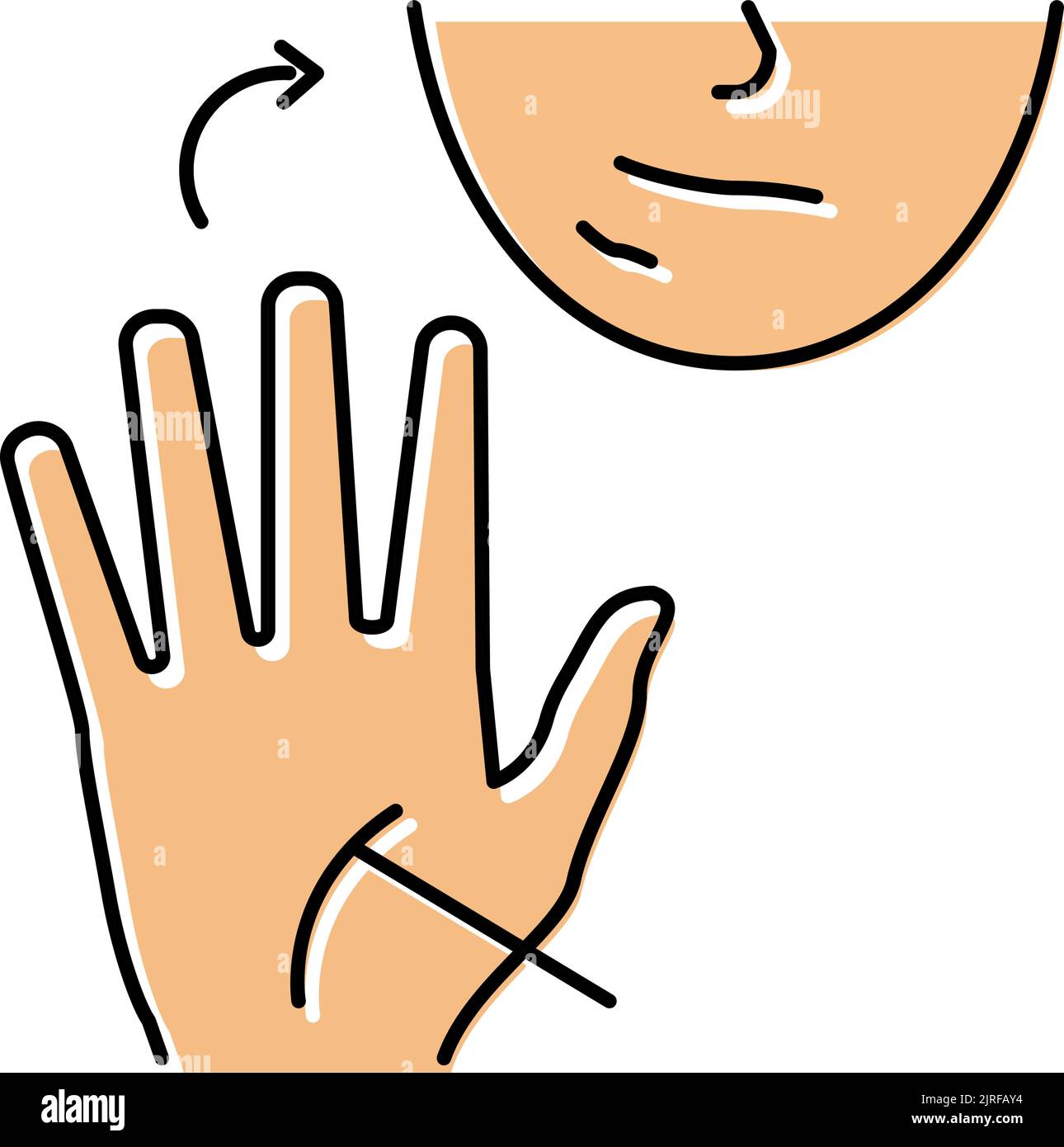 immagine vettoriale dell'icona a colori riflesso palmomentale Illustrazione Vettoriale