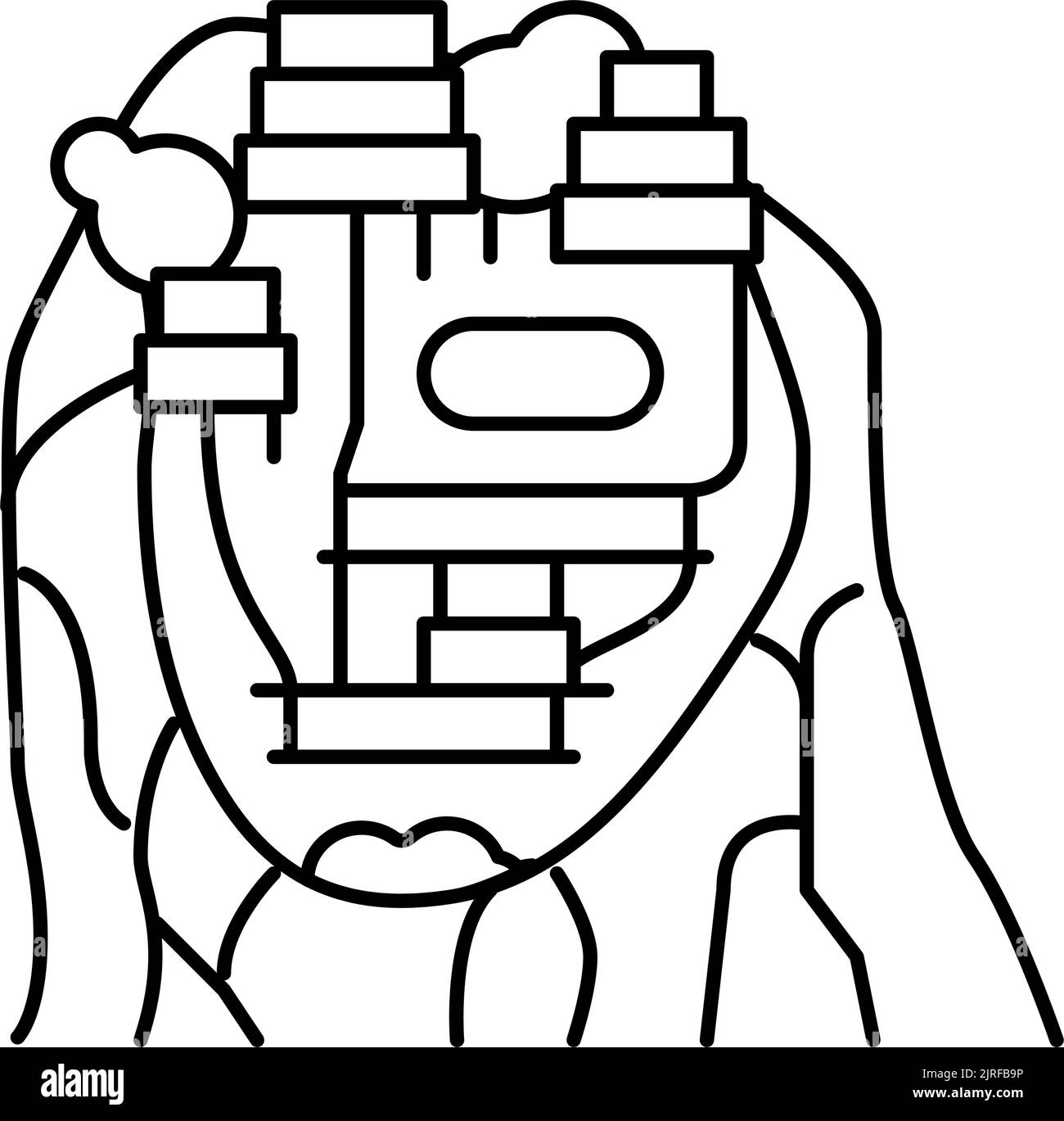 sigiriya sulla linea di montagna immagine vettoriale icona Illustrazione Vettoriale