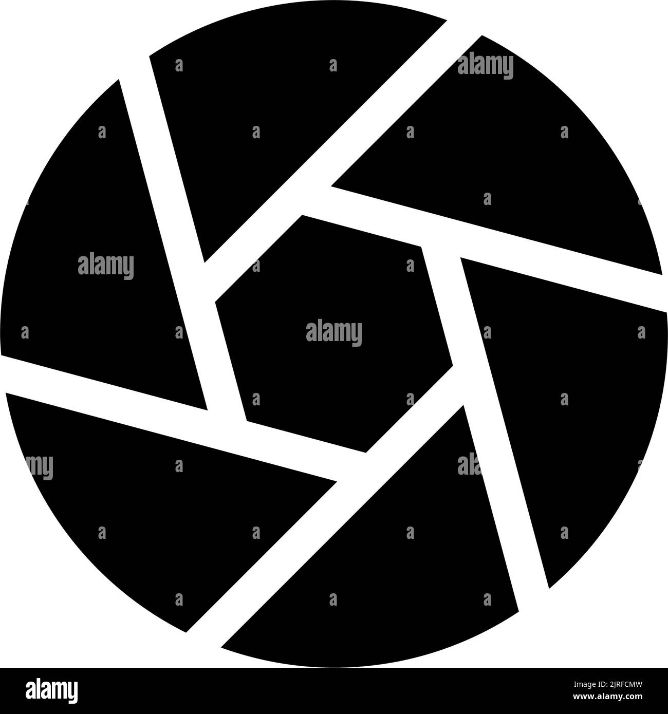 Icona dell'interfaccia utente glyph nera del diaframma della fotocamera Illustrazione Vettoriale