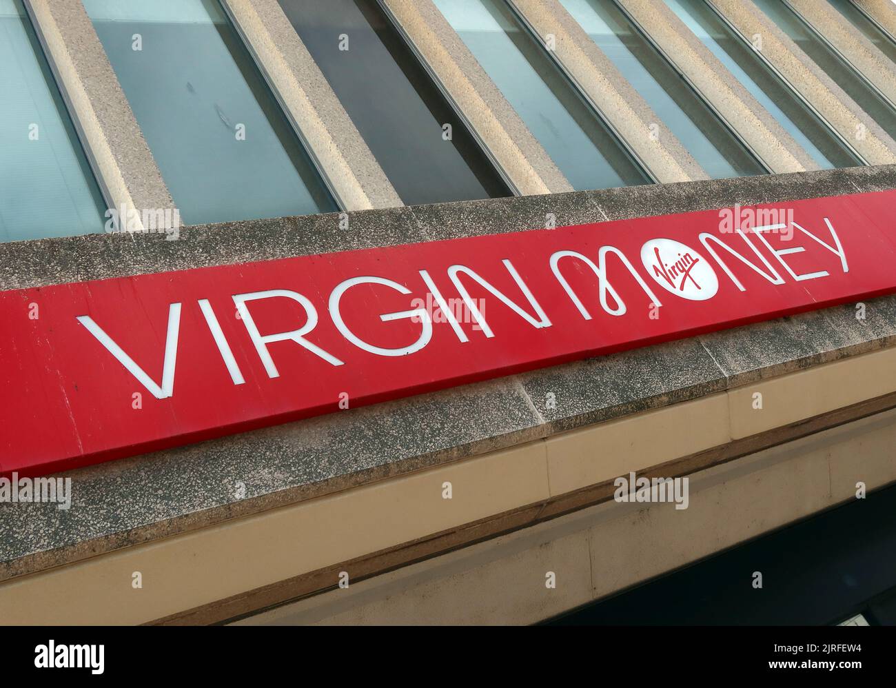 Virgin Money outlet a Blackpool, Lancashire, Inghilterra, Regno Unito, FY1 Foto Stock