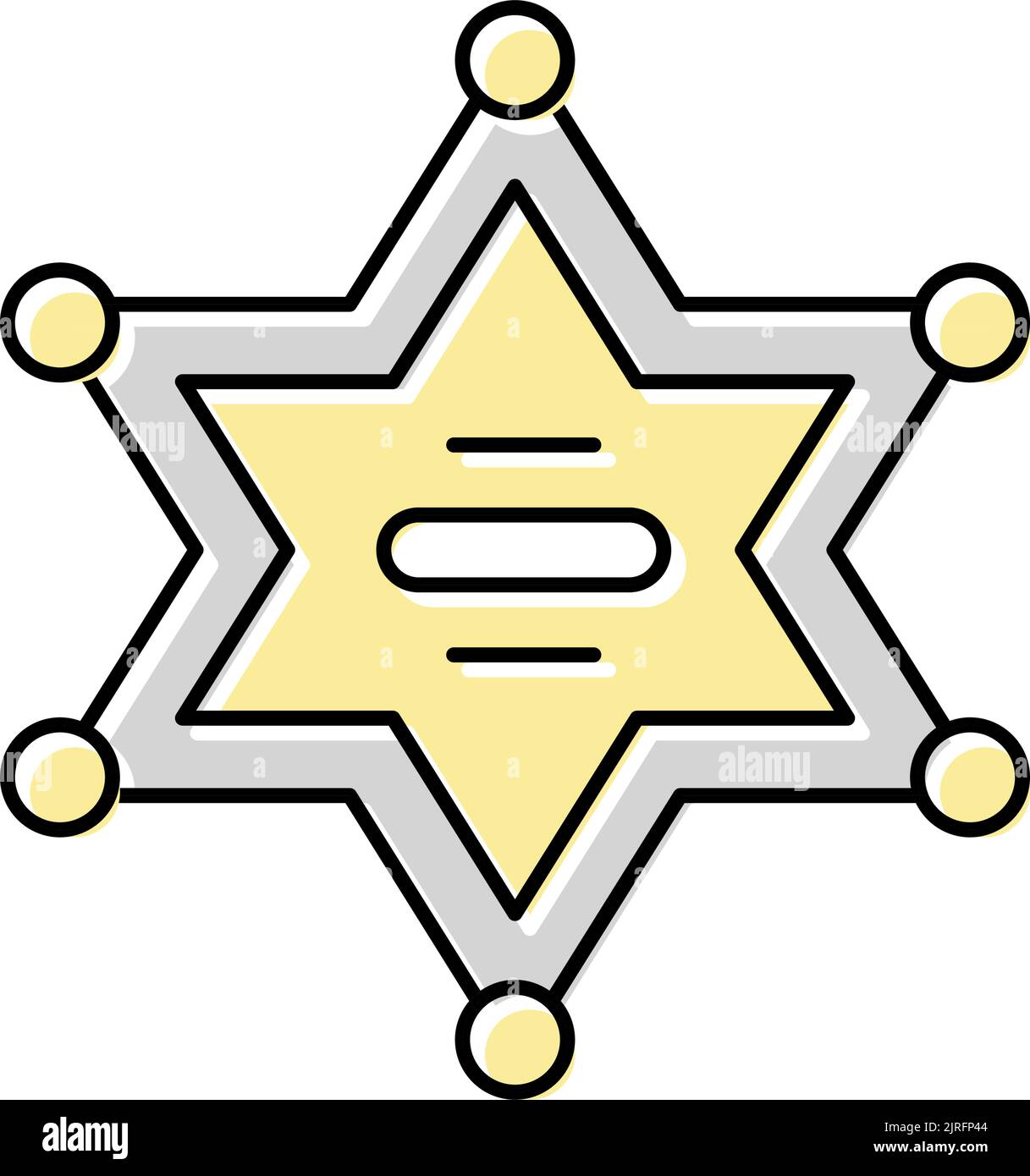 immagine vettoriale dell'icona del colore dello sheriff del badge Illustrazione Vettoriale